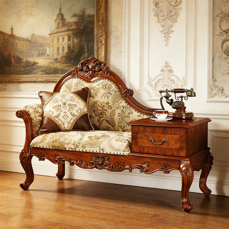 Chaise grand 55,12 po en bois massif brun américain