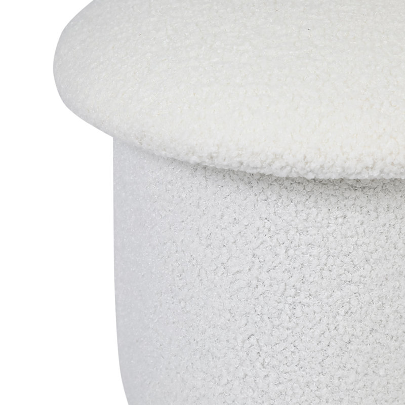 Harshaan Upholstered Ottoman, White Teddy