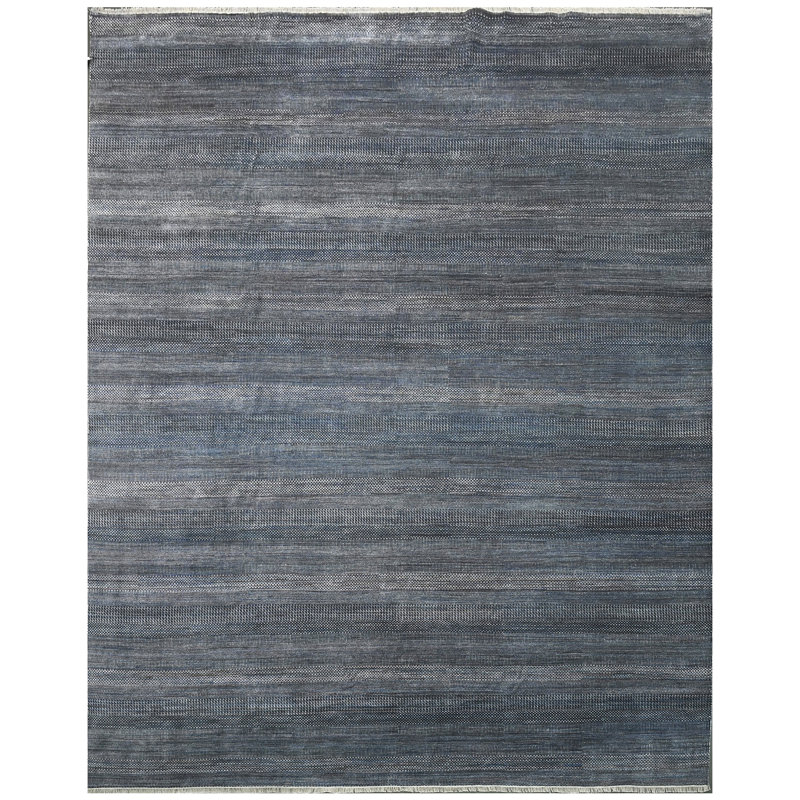 Tapis multicolore en denim noué à la main de haute qualité