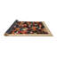 Tapis noir/gris/bleu de zone contemporaine-600146583