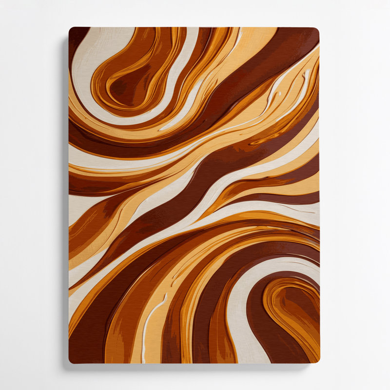 Abstrait couleur champ 20, art mural en métal brun, H 11 po x l 14 po