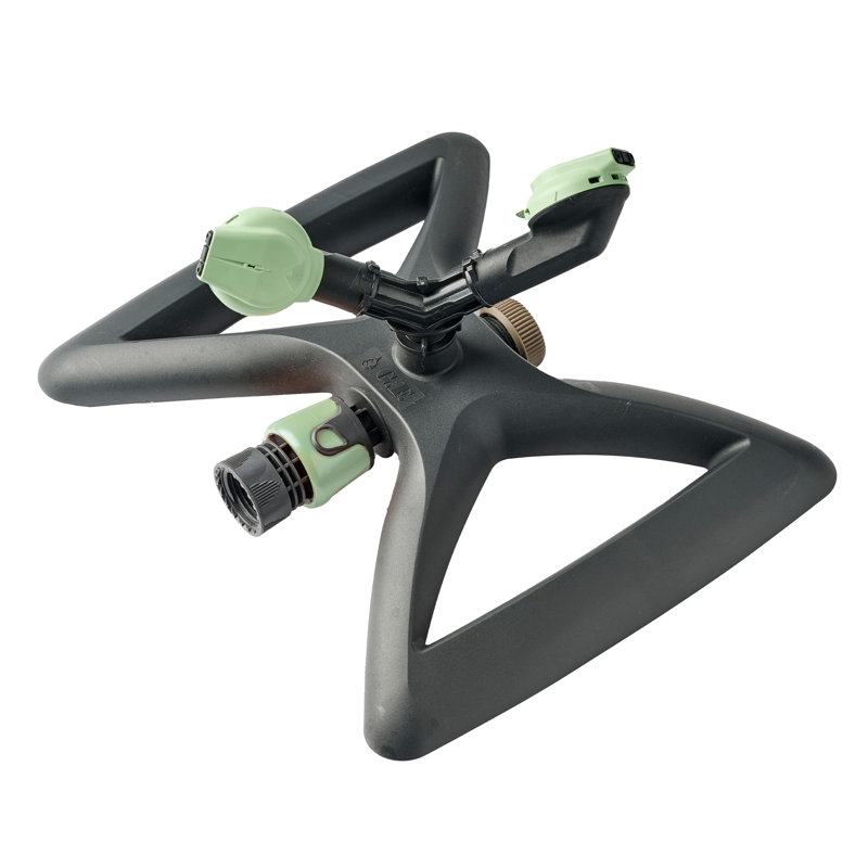 Arroseur de jardin pour la cour - Arroseur de pelouse rotatif avec réglages de jet réglables pour une grande surface - Système d'arrosage de jardin pour les plantes d'extérieur et la cour par Kings County Tools (menthe / noir)