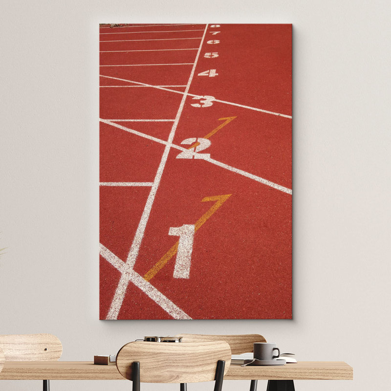 Photographie d'athlètes sportifs en caoutchouc rouge numérotée rouge Urban Urban, H 36 po x l 24 po