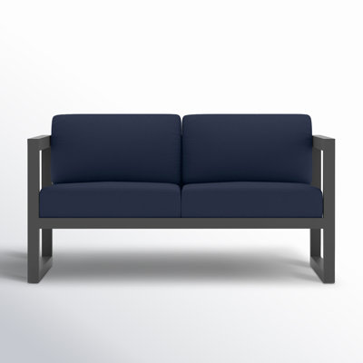 Causeuse d'extérieur de 57,5 po de large avec coussins Sunbrella Smith