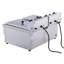 Friteuse professionnelle, double cuve 3000 W avec panier, 2 x 9,1 Qt/8,6 L en acier inoxydable, avec contrôle de la température et protection contre la surchauffe.