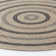 Round Boho Jute-Look Beige Black Area Rug