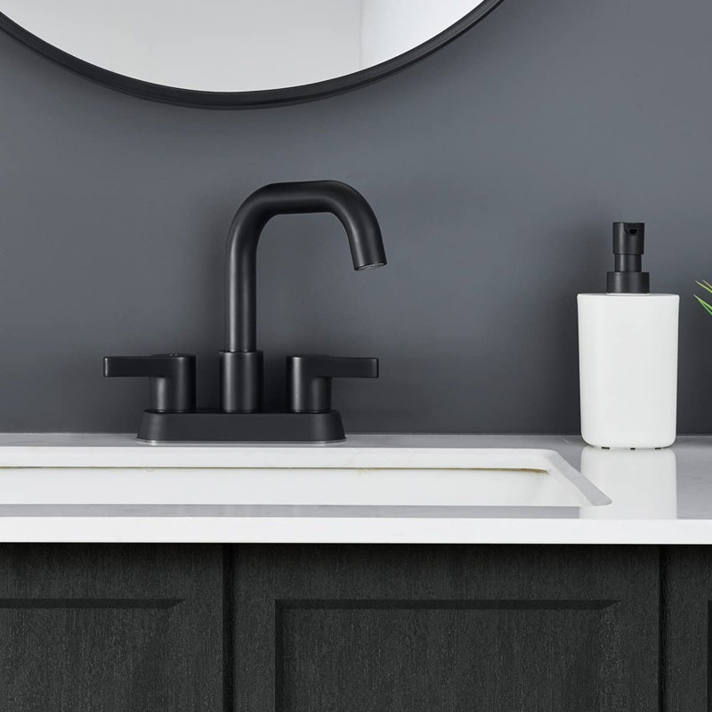 ° Swivel Matte Black Dual Handle Bath Faucet Modern Design For Bathroom