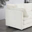 Fauteuil Comfy à assise simple en chenille blanche
