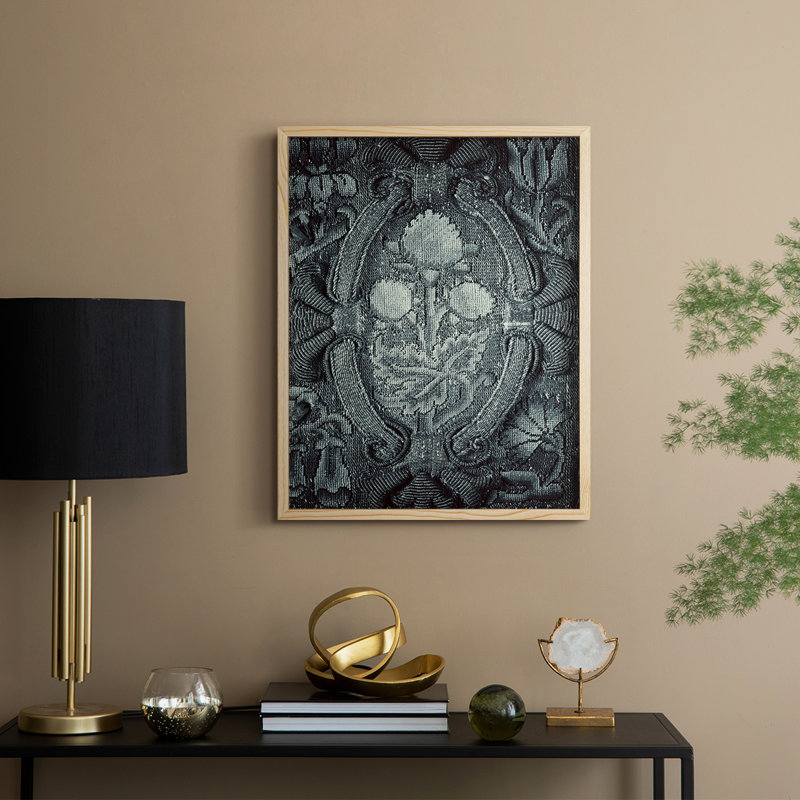 Vintage Abstract Print CLI Framed Print - Solid Wood, Natural, 21" H x 17" W