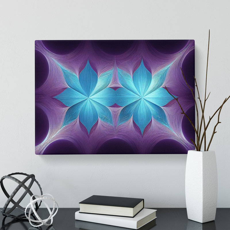 XXX-H1022-WF-8580X Sumptuous Modern Flowers Abstract - Wrapped Canvas Print, 50cm H x 76cm W x 3cm D