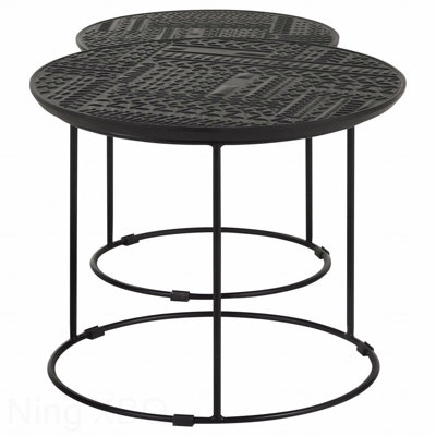 2-Piece Matte Black Nesting Table