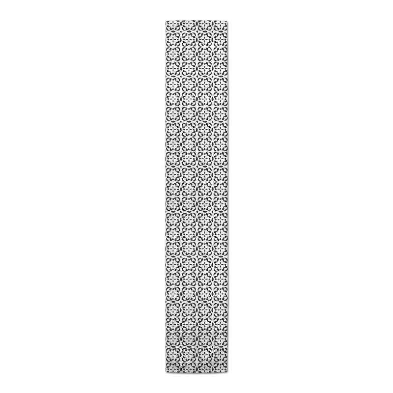 Appollonia Rectangle Polyester Table Runner, 72" x 16", Gray