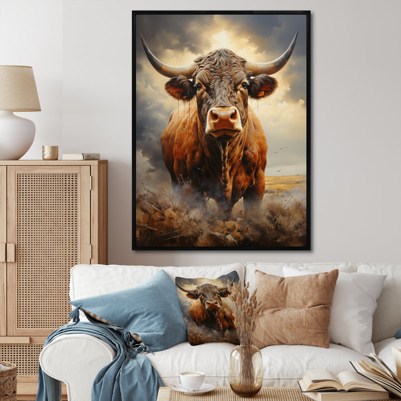 Cow Noble Guardians - Animals Canvas Art Print, H 32 po x l 24 po x P 1 po, Cadre flottant noir