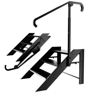 Step Stool Foldable, Step Ladder 3 Step Folding, Rv Steps With Height Adjustable Handrail And Non Slip Feets, Hot Tub Steps For Home, Travel Trailer, Camper, Mobile Home, Spa, And Porch