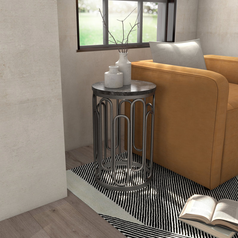 Stone Top End Table
