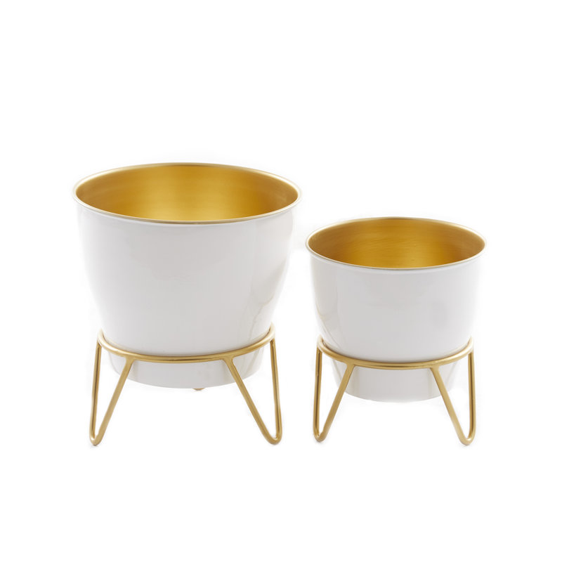 Metal Cachepot, White