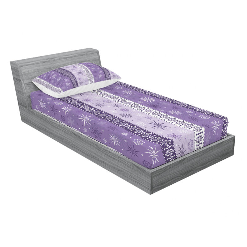 Microfiber Striped Sheet Set, Twin Sheet Set with Fitted Sheet