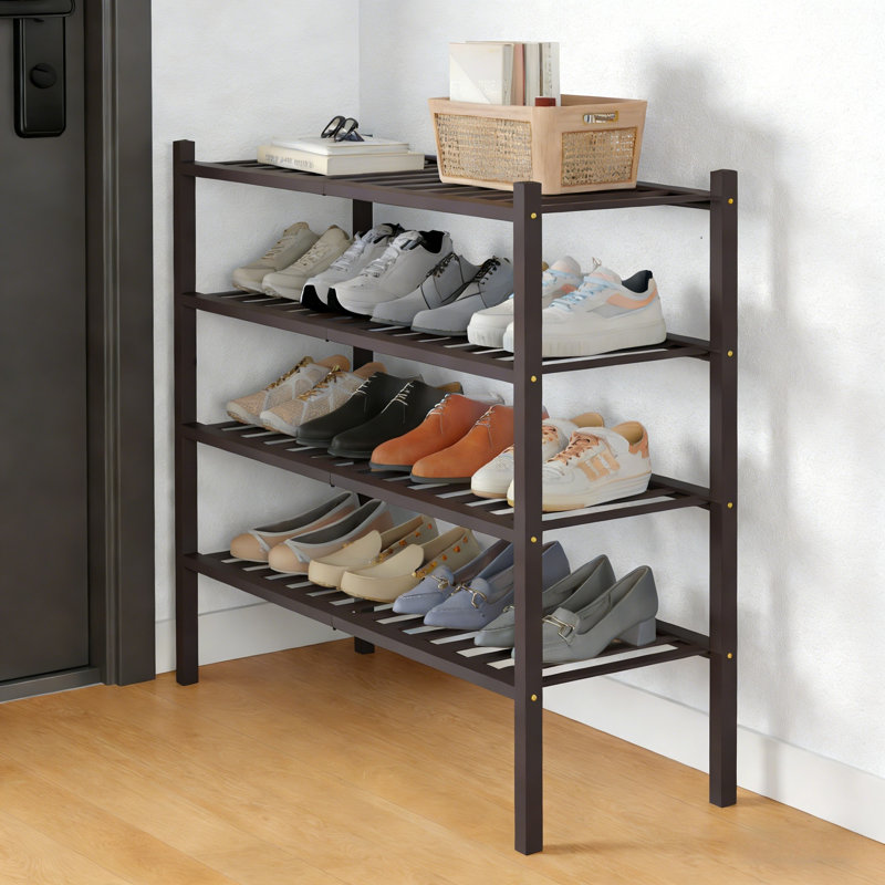 Range-chaussures en bambou, 33,8 po H x 26 po L x 11 po P