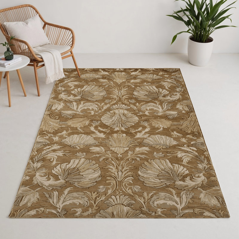 Tapis d'intérieur et d'extérieur brun français, Rectangle 9 pi x 12 pi