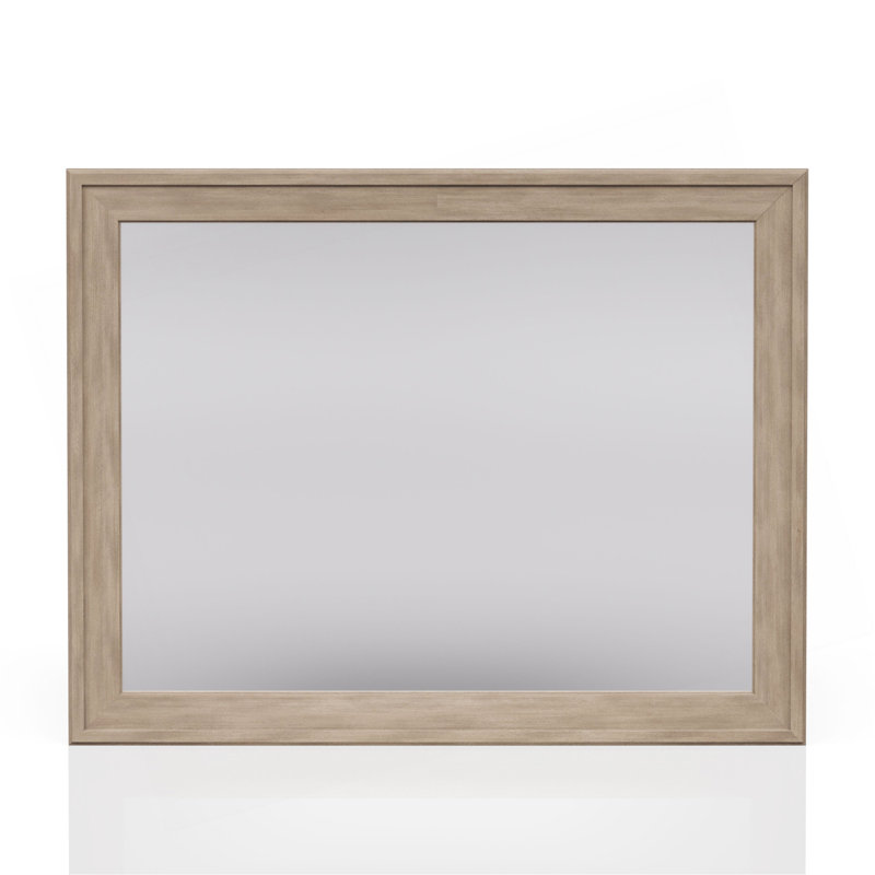 Sand Colored Rectangle Wood Mirror (INCLUDES MIRROR ONLY)