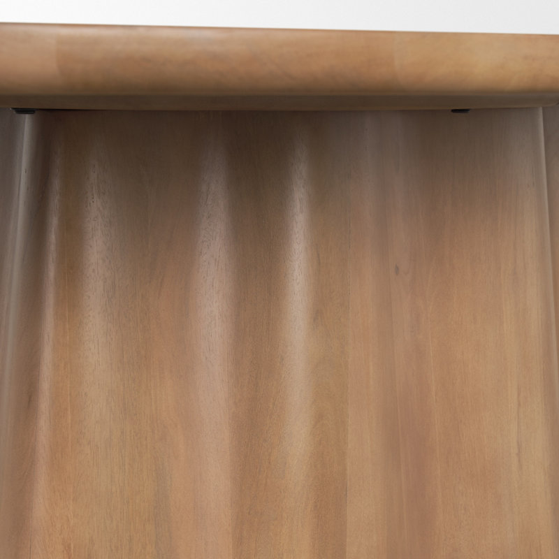 Jovani 94" Solid Dark Brown Mango Wood Oval Dining Table, Light Brown