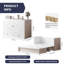 Grand lit escamotable Murphy avec grand tiroir de rangement et chargement USB, blanc-640051903