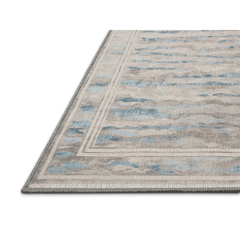 Machine Washable Gray Area Rug, Rectangle 2' x 3'