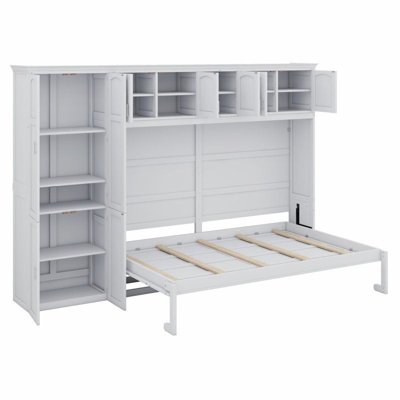 Lit escamotable mural avec armoires Murphy, Blanc