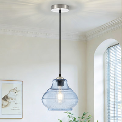Berngar 1-light Pendant Light With Seed Glass