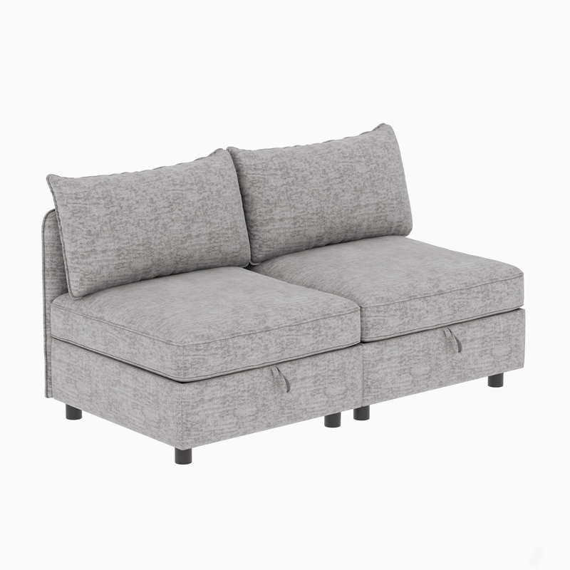 Causeuse, canapé-lit de style Mid-Century moderne avec rangement pour petits espaces, salon, chambre à coucher