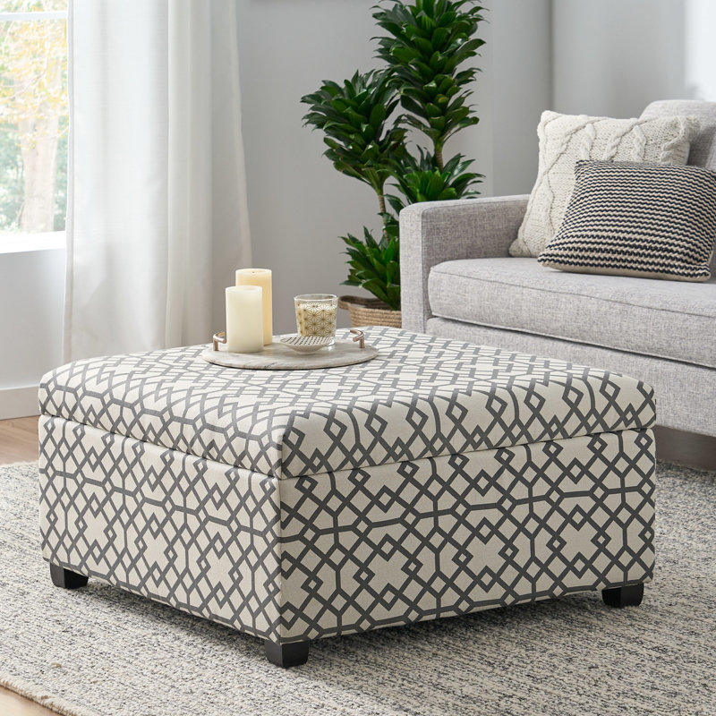 Rangement gris moderne avec motif - Convient à diverses pièces pour ranger des jeux de société, mesurant 35 po x l 18,5 po de hauteur, en tissu et attrayant pour la maison