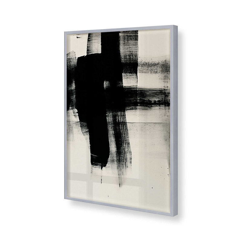Imprimé gris anthracite Whisper III, Cadre en chrome poli, H 21,25 po x l 17,25 po