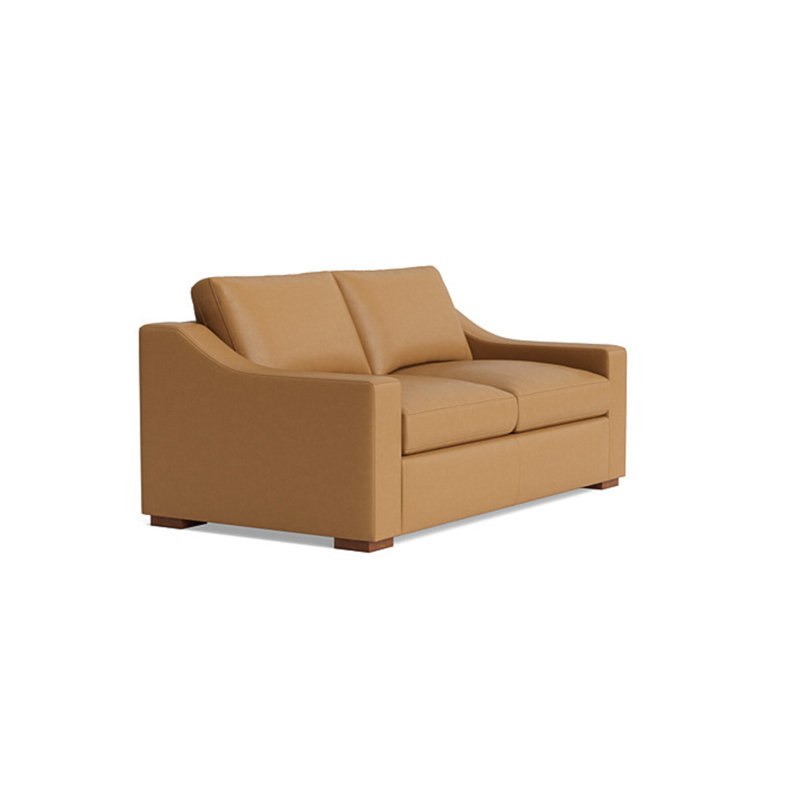 Lucca Loveseat (70"), Bison Butterscotch Top Grain Leather