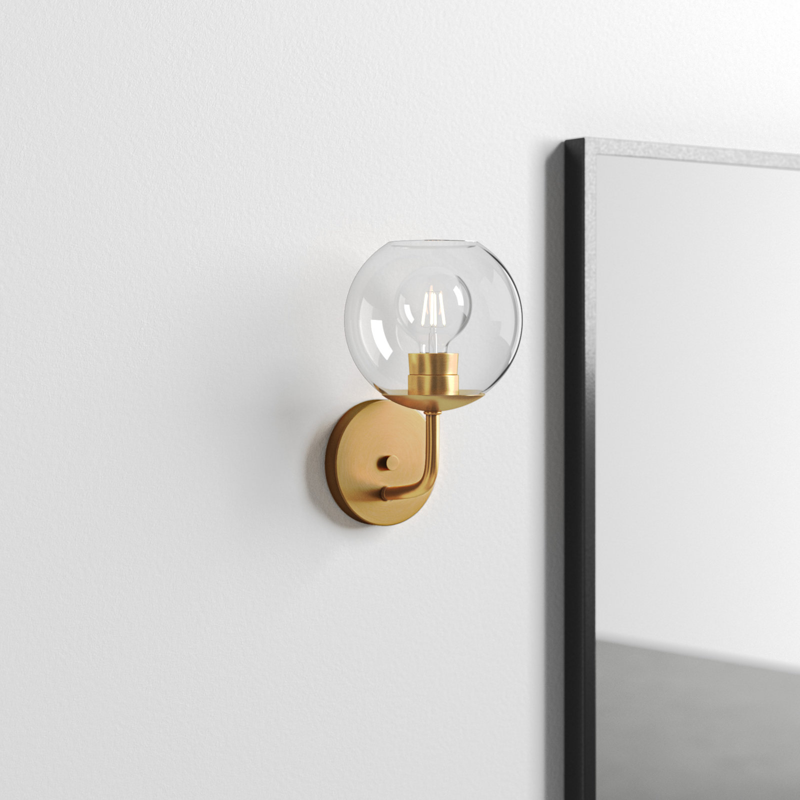 John Single Light Glass Dimmable Armed Sconce