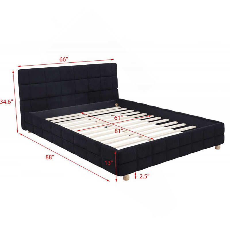 Lit plateforme grand moderne Modern, Noir