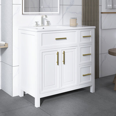 Meuble-lavabo autoportant 36 po avec comptoir 36 po