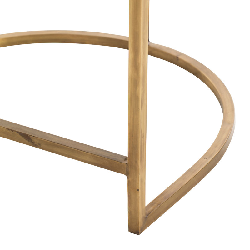 Calvin Upholstered Bar Stool, Gold, Dark Brown, Counter Stool (25" Seat Height)