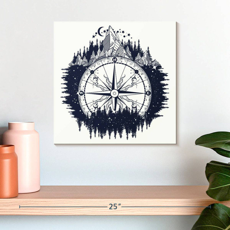 Senne Mountain Forest Compass, 16" H x 16" W