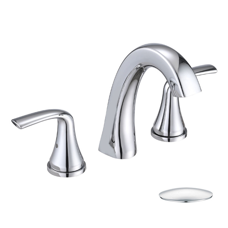Harmony Widespread Bathroom Faucet 3 Hole, 2-handle Bathroom Sink Faucet With Drain Assembly, Chrome