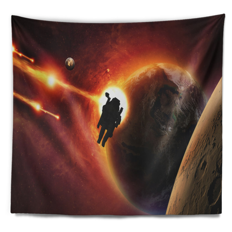 Tapisserie spacescape mission to mars, H 32 po x l 39 po
