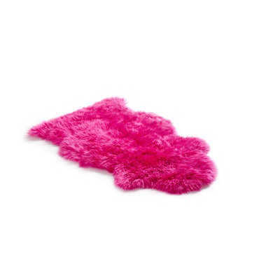 Teppich aus Schaffell in Rosa