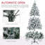 Arbre de Noël artificiel de 7,5 pi de hauteur avec 1149 branches floquées par la neige, 550 lumières DEL blanc chaud ou coloré, base en acier-749170395