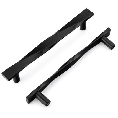 20 Pack Matte Black Cabinet Pulls Black Cabinet Handles Solid Zinc Alloy Drawer Handles Kitchen Drawer Pulls 5Inch Hole Center Kitchen Door Hardware