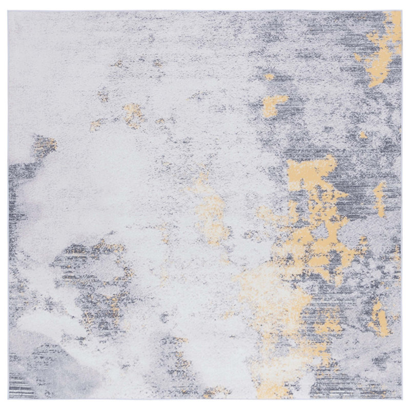 Tapis gris / or Tacoma 803 M / W S / R, Carré de 6 pi