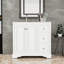 Meuble-lavabo avec lavabo en céramique, tablette réglable et 3 tiroirs-575656944