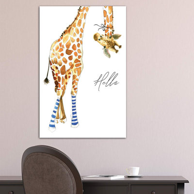 Girafe avec des chaussettes par Mercedes Lopez Charro - impression d'art graphique