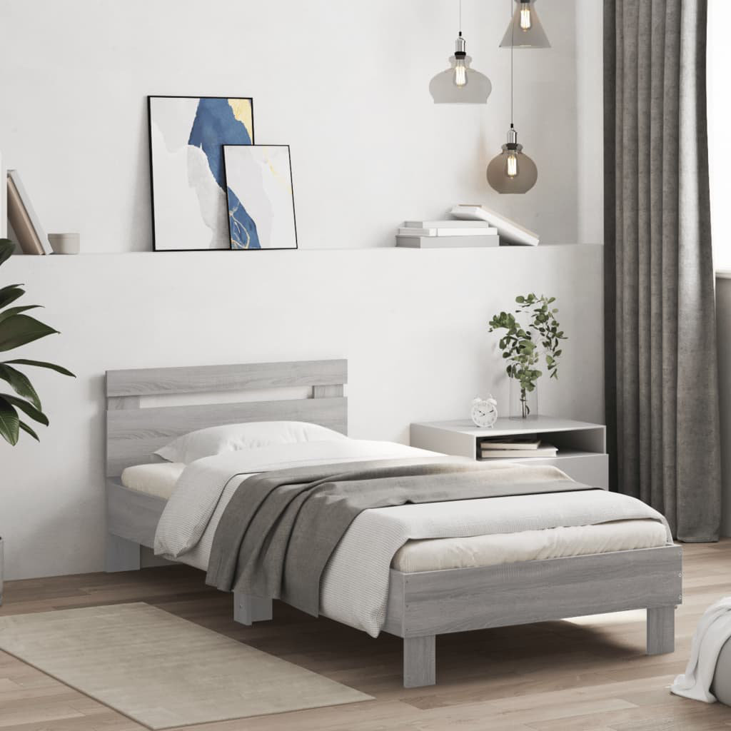 Vidaxl Bed Frame With Headboard Engineered Wood
