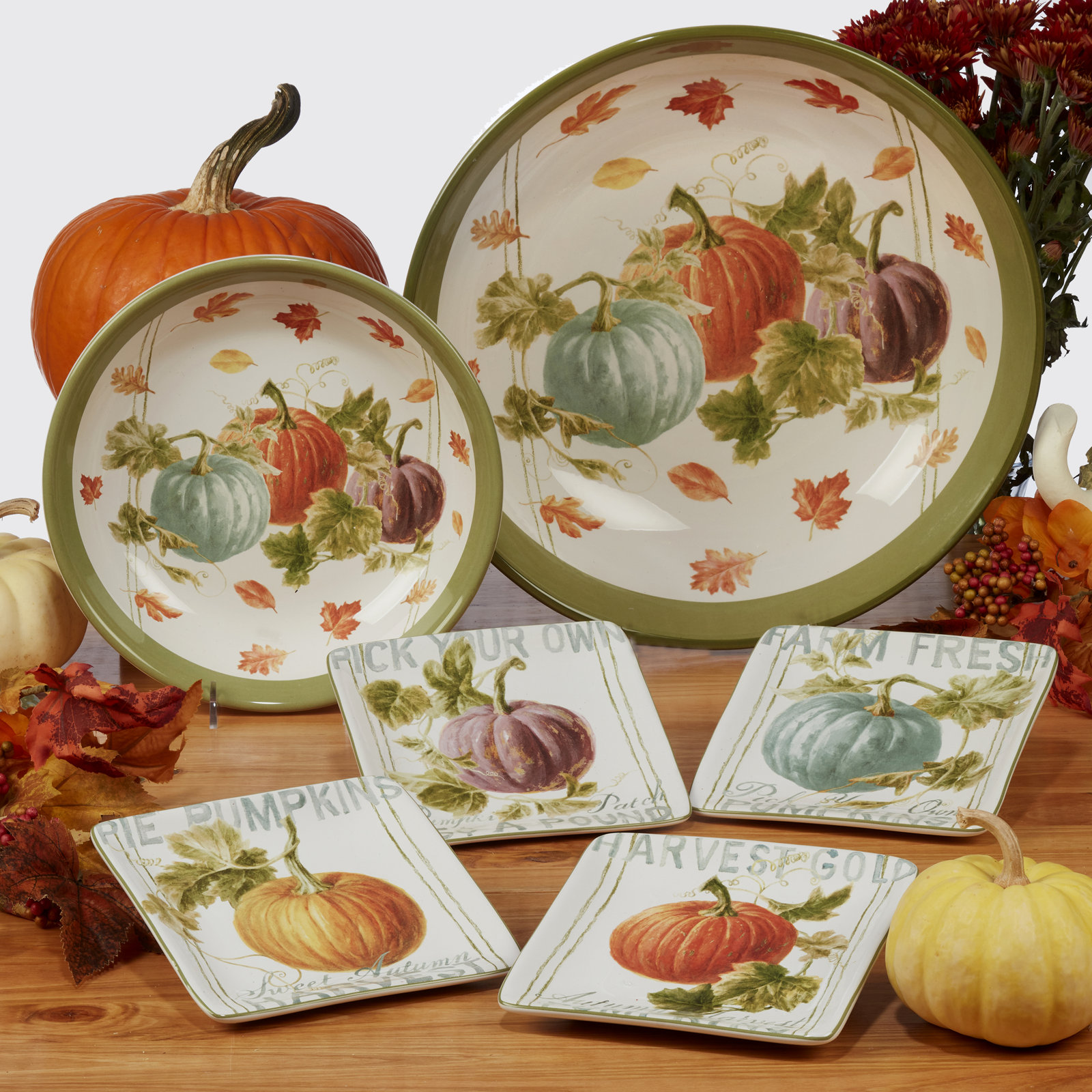 Certified International Autumn Harvest Set Of 4 Dinner Plate