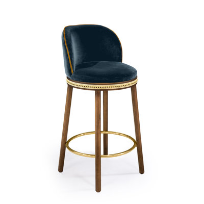Alma Upholstered Stool with Solid Wood Frame