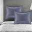 Ensembles de literie rayés bleu gris, microfibre de polyester, confort moderne pour la maison
